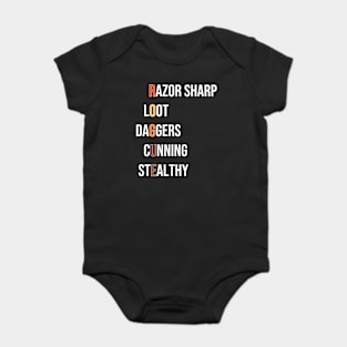 Rogue Assassin Class RPG Roleplaying Dungeon Pnp Meme Gift Baby Bodysuit